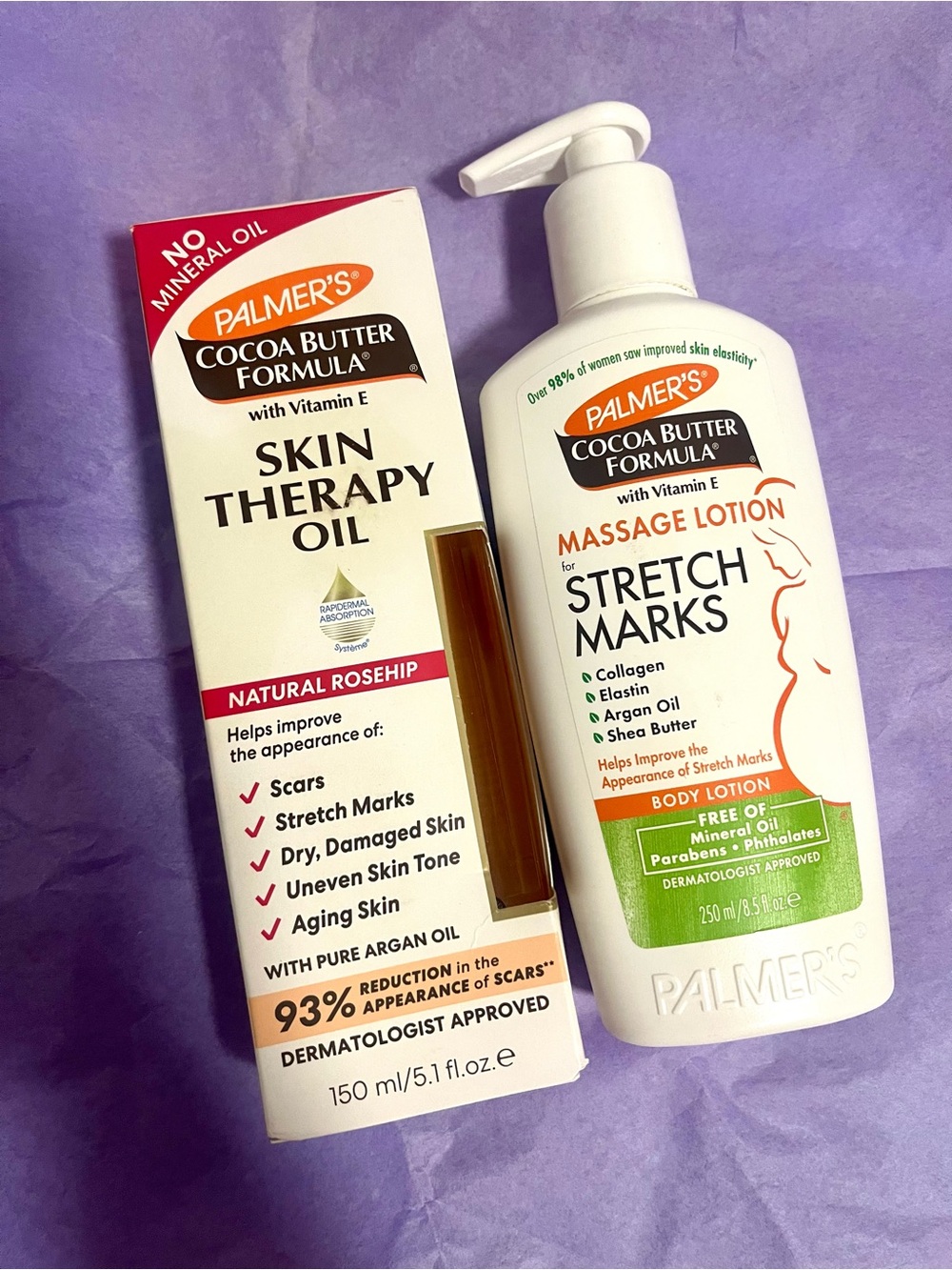 Palmer's Cocoa Butter Formula Skin Therapy Oil + Massage Cream for Stretch Mark
